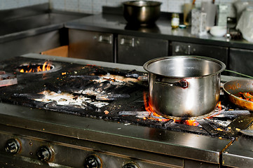 Image showing real dirty restaurant kitchen
