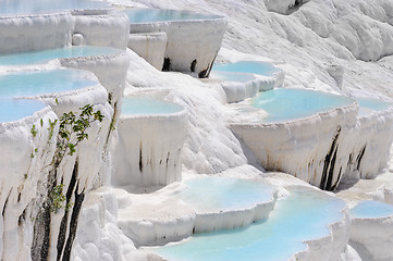 Image showing Travertine pools and terraces in Pamukkale, Turkey