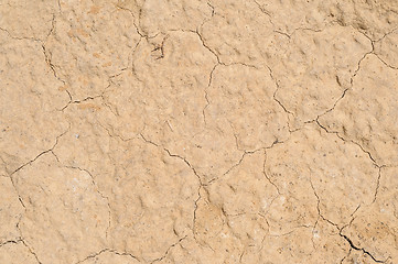 Image showing Clay soil texture background, dried surface