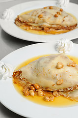 Image showing peanuts pancake crepe dessert