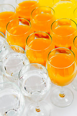 Image showing many glasses on buffet table