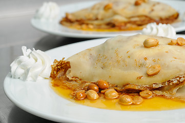 Image showing peanuts pancake crepe dessert