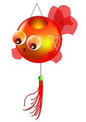 Image showing gold fish lantern