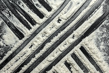 Image showing White flour on black background