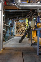 Image showing Industrial pipes in a thermal power plant