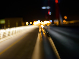 Image showing Empty bridge at night