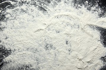 Image showing White flour on black background