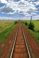 Image showing Cargo trains in old train depot