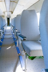 Image showing Interior of an airplane with many seats