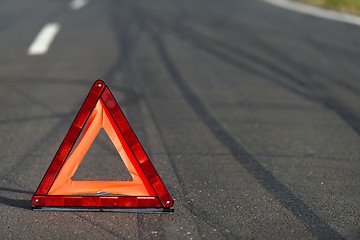 Image showing Red triangle of a car