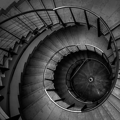 Image showing Upside view of a spiral staircase