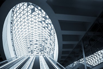 Image showing Futuristic architecture with large windows