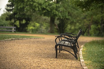 Image showing Stylish bench in autumn park