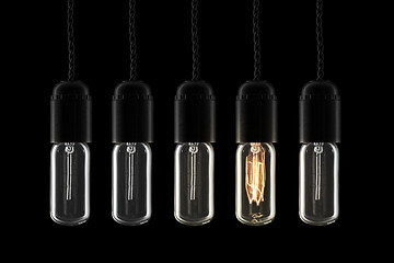 Image showing Retro lightbulbs