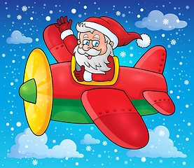 Image showing Santa Claus in plane theme image 3