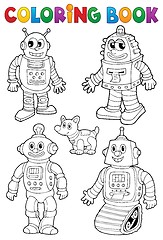 Image showing Coloring book with various robots