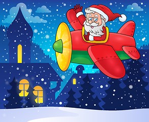 Image showing Santa Claus in plane theme image 4