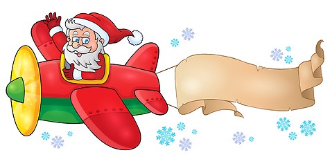 Image showing Santa Claus in plane theme image 6