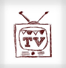 Image showing Retro christmas TV