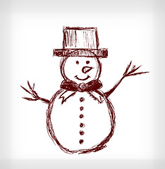 Image showing Snowman with hat