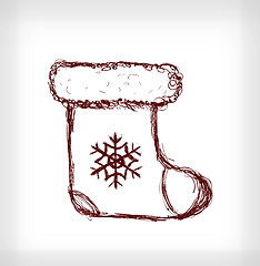 Image showing Santa boot with snowflake