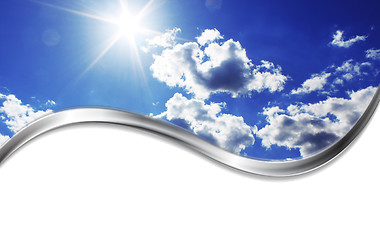 Image showing Blue sunny sky and silver wave