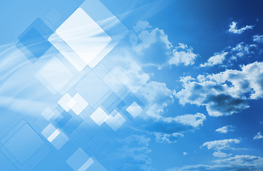 Image showing Technology collage with cloudscape