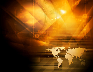 Image showing Bright orange technology background