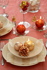 Image showing Christmas table setting