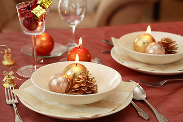 Image showing Christmas table setting