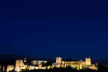 Image showing Alhambra by night