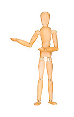 Image showing Wooden mannequin presenting