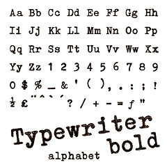 Image showing Typewriter bold alphabet.