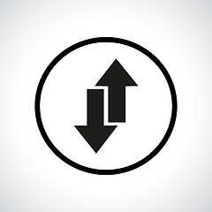 Image showing Download and upload symbol in a circle.