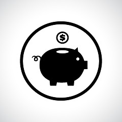 Image showing Piggy bank icon with a coin falling in.