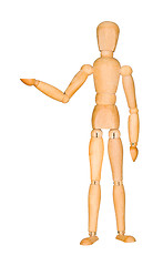 Image showing Wooden mannequin presenting