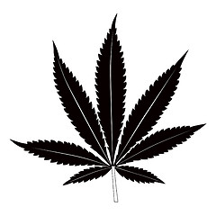 Image showing Black marijuana leaf on white background