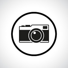 Image showing Vintage photo camera in a circle.