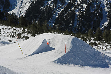 Image showing Snowboarding jump ramp