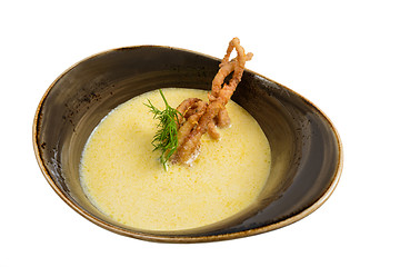 Image showing Cream soup with seafood