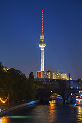 Image showing Berlin TV tower in the night