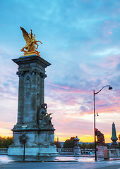 Image showing Alexander III bridge in Paris