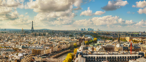 Image showing Panoramic aerial view of Paris