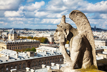 Image showing Paris aerial view with Chimera