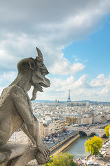 Image showing Paris aerial view with Chimera