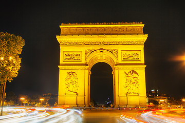 Image showing Arc de Triomphe de l'Etoile in Paris