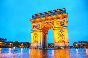 Image showing Arc de Triomphe de l'Etoile in Paris