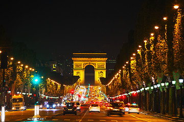 Image showing The Arc de Triomphe de l'Etoile in Paris