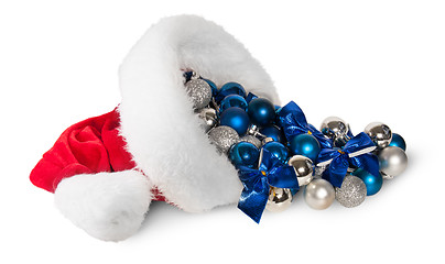 Image showing Santa Claus Hat With Christmas Balls