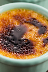 Image showing French dessert - cream brulee, burnt cream 